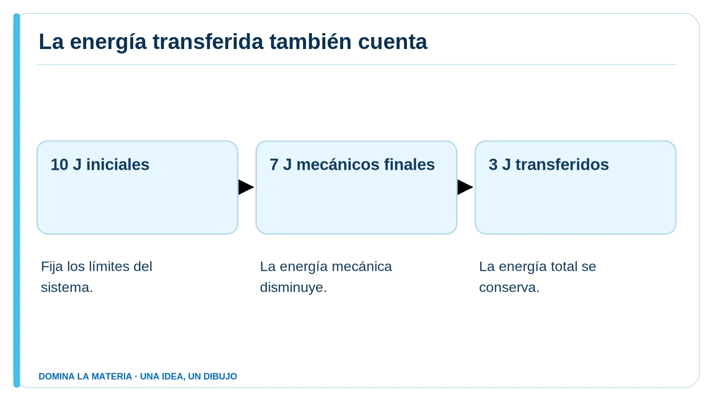 La energía transferida también cuenta. Descripción en el texto contiguo.