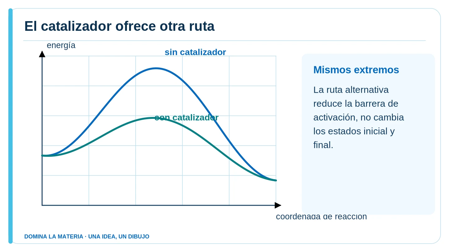 El catalizador ofrece otra ruta. Descripción en el texto contiguo.