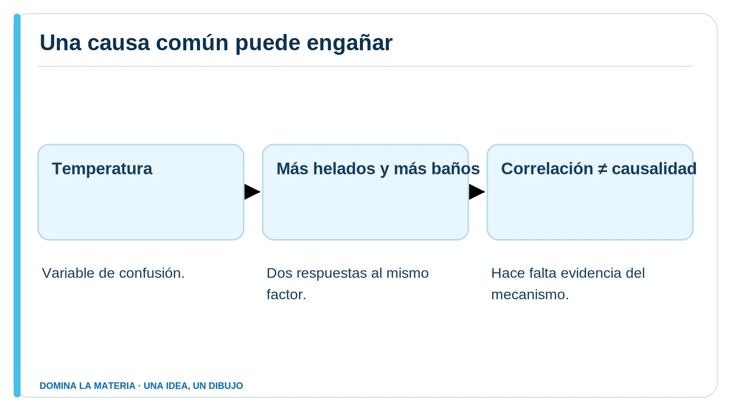 Una causa común puede engañar. Descripción en el texto contiguo.