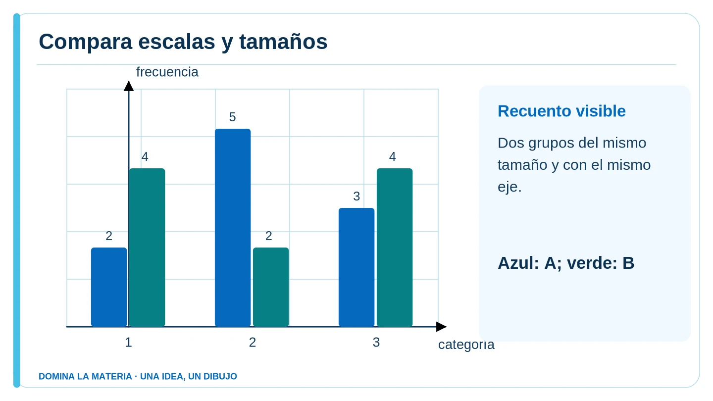 Compara escalas y tamaños. Descripción en el texto contiguo.