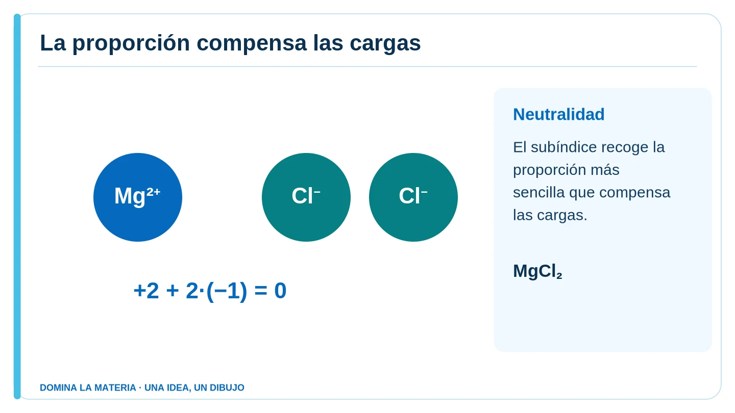 La proporción compensa las cargas. Descripción en el texto contiguo.
