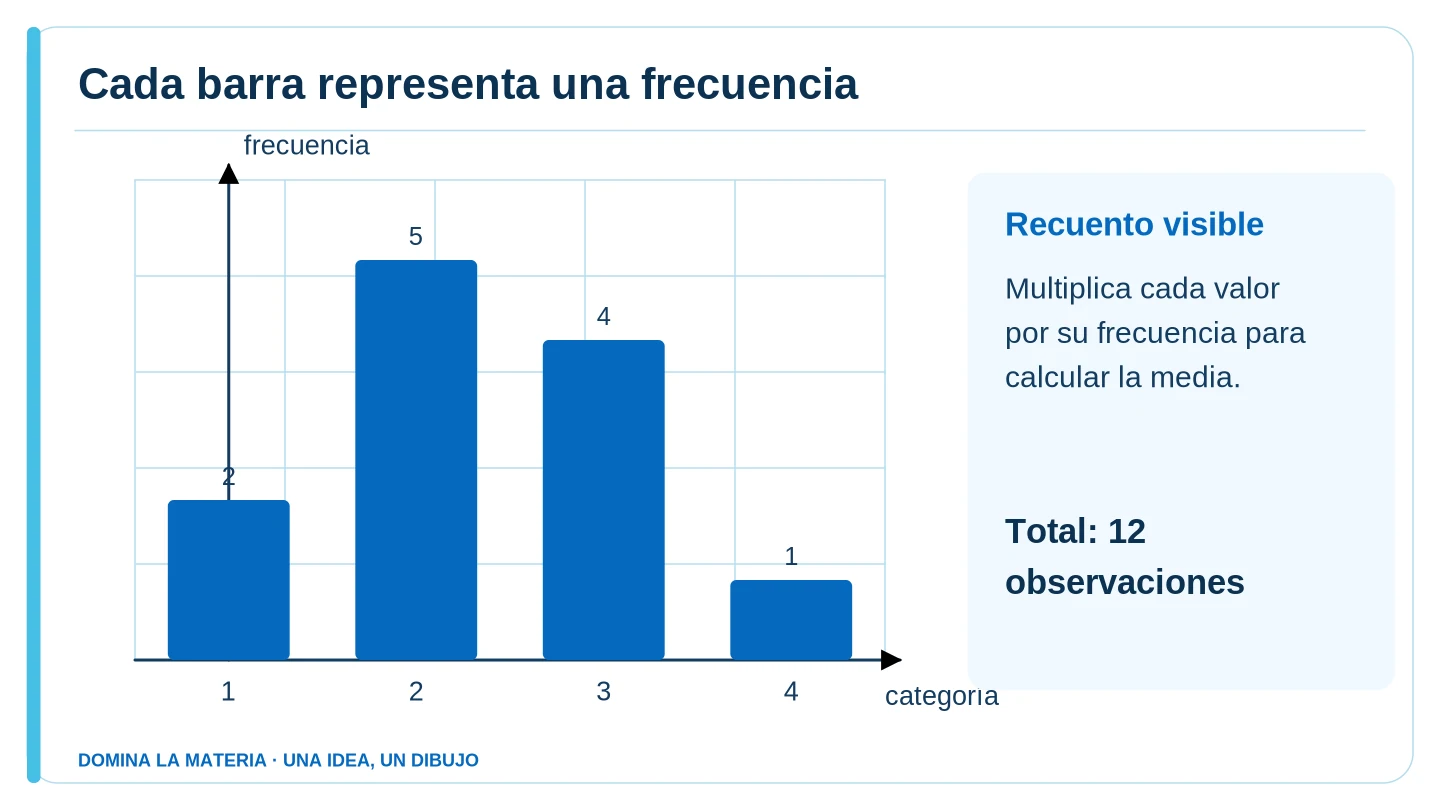 Cada barra representa una frecuencia. Descripción en el texto contiguo.