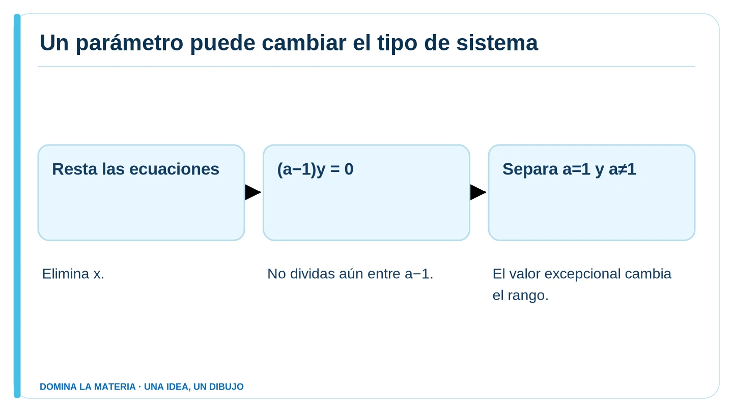 Un parámetro puede cambiar el tipo de sistema. Descripción en el texto contiguo.