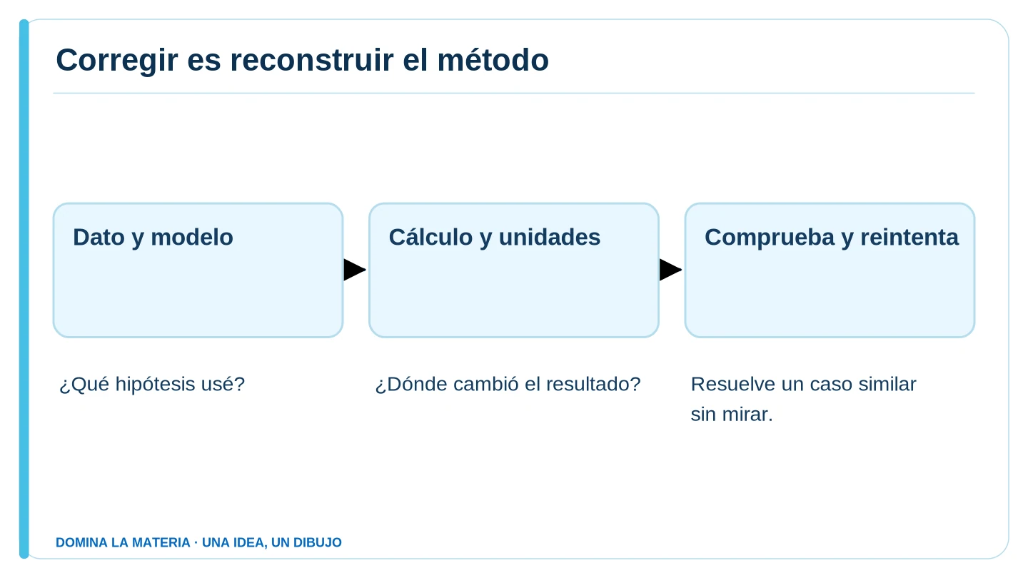 Corregir es reconstruir el método. Descripción en el texto contiguo.